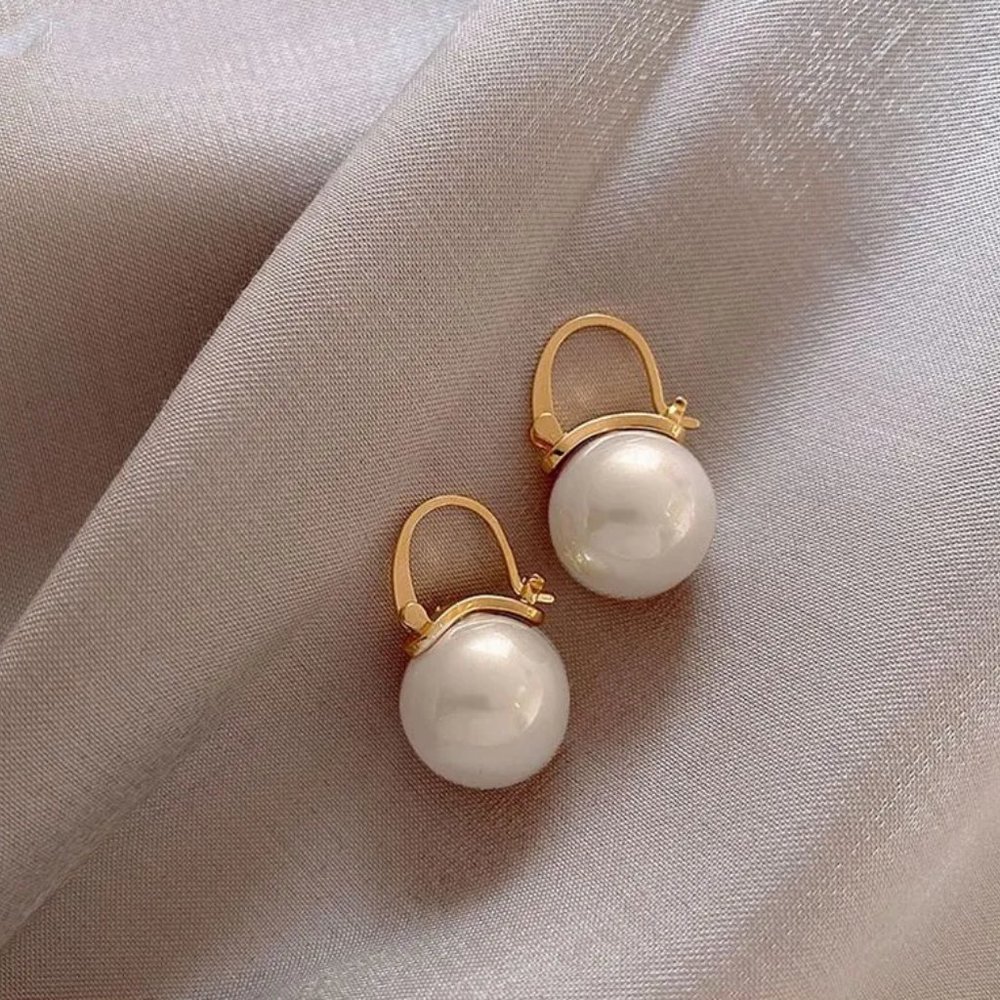 Classic White Pearl Pearlcore Drop Earrings NEW - Picture 4 of 4
